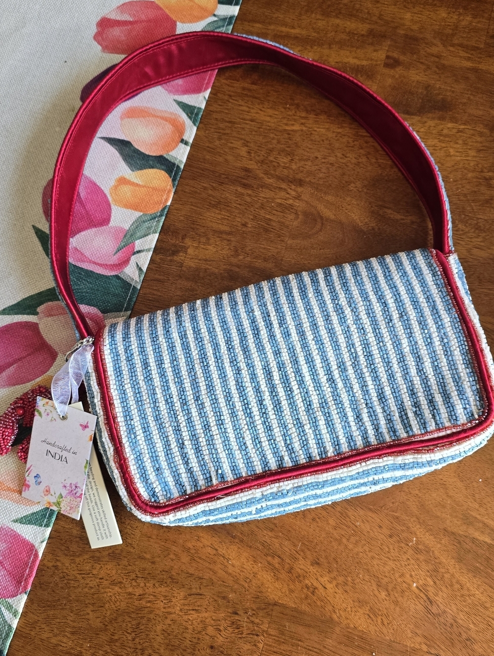 NWT Made In India Beaded Lobster Shoulder Bag - Picture 5 of 5